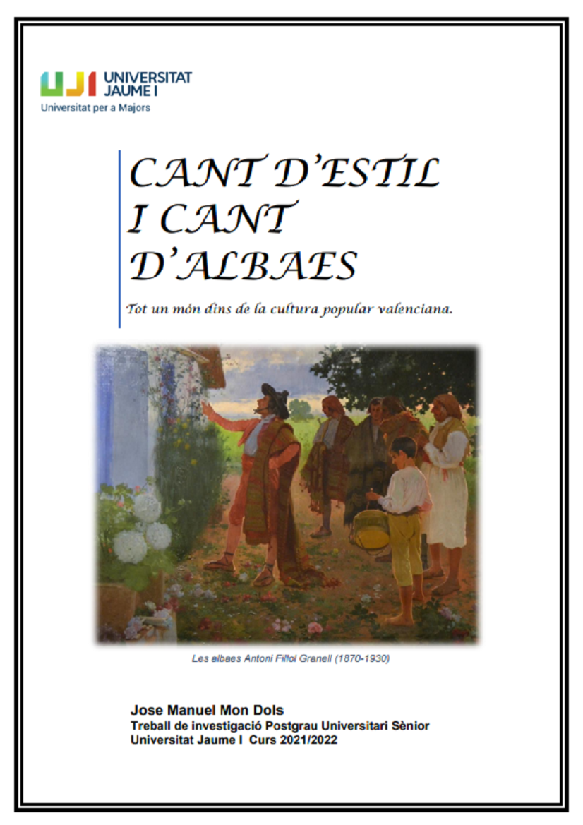 CANT D’ESTIL I CANT D’ALBAES