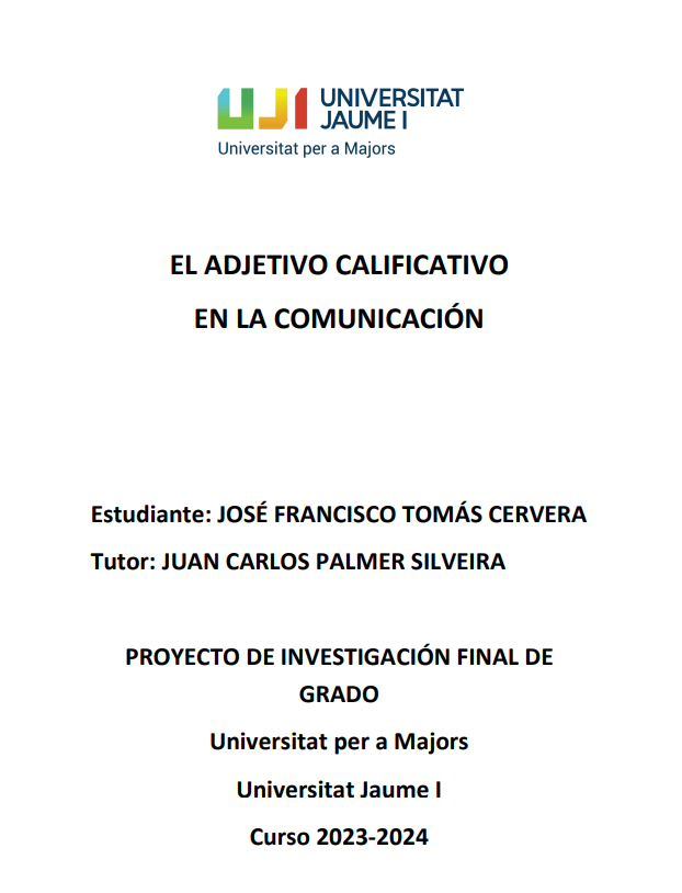 El adjetivo calificativo en la comunicación