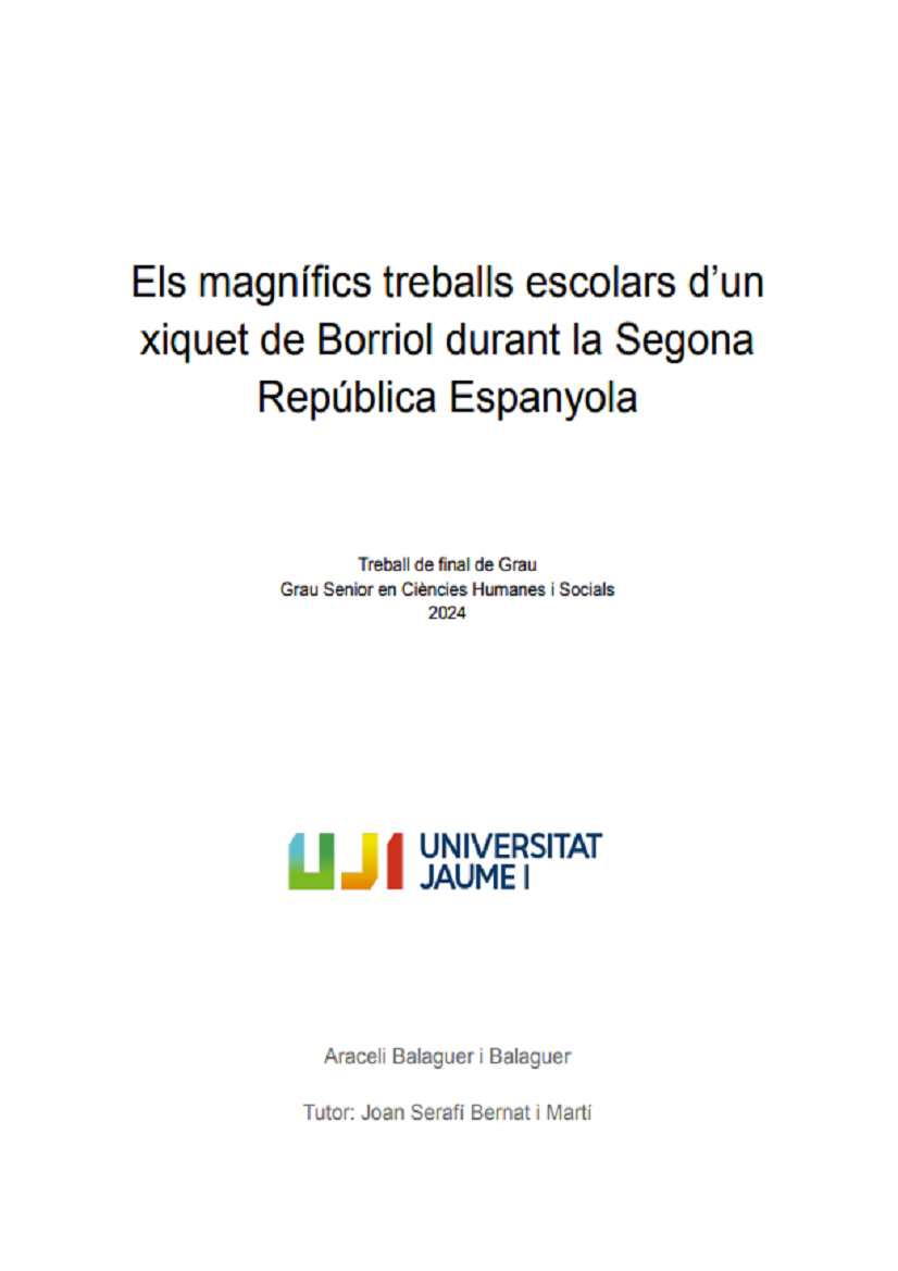Els magnífics treballs escolars d’un xiquet de Borriol durant la Segona República Espanyola