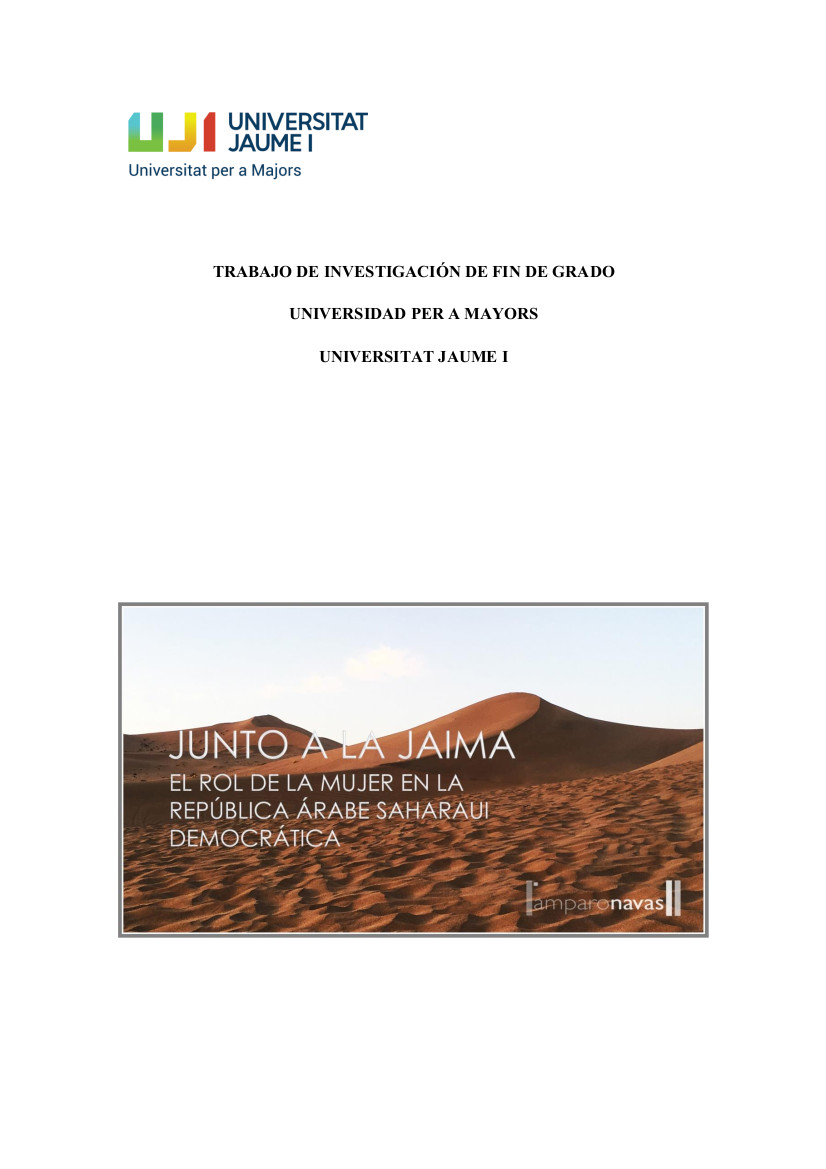 Junto a la Jaima. El rol de las mujeres en la RASD